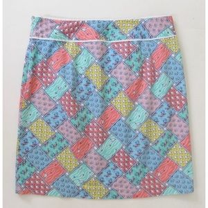Vineyard Vines Skirt patchwork nautical fish boats